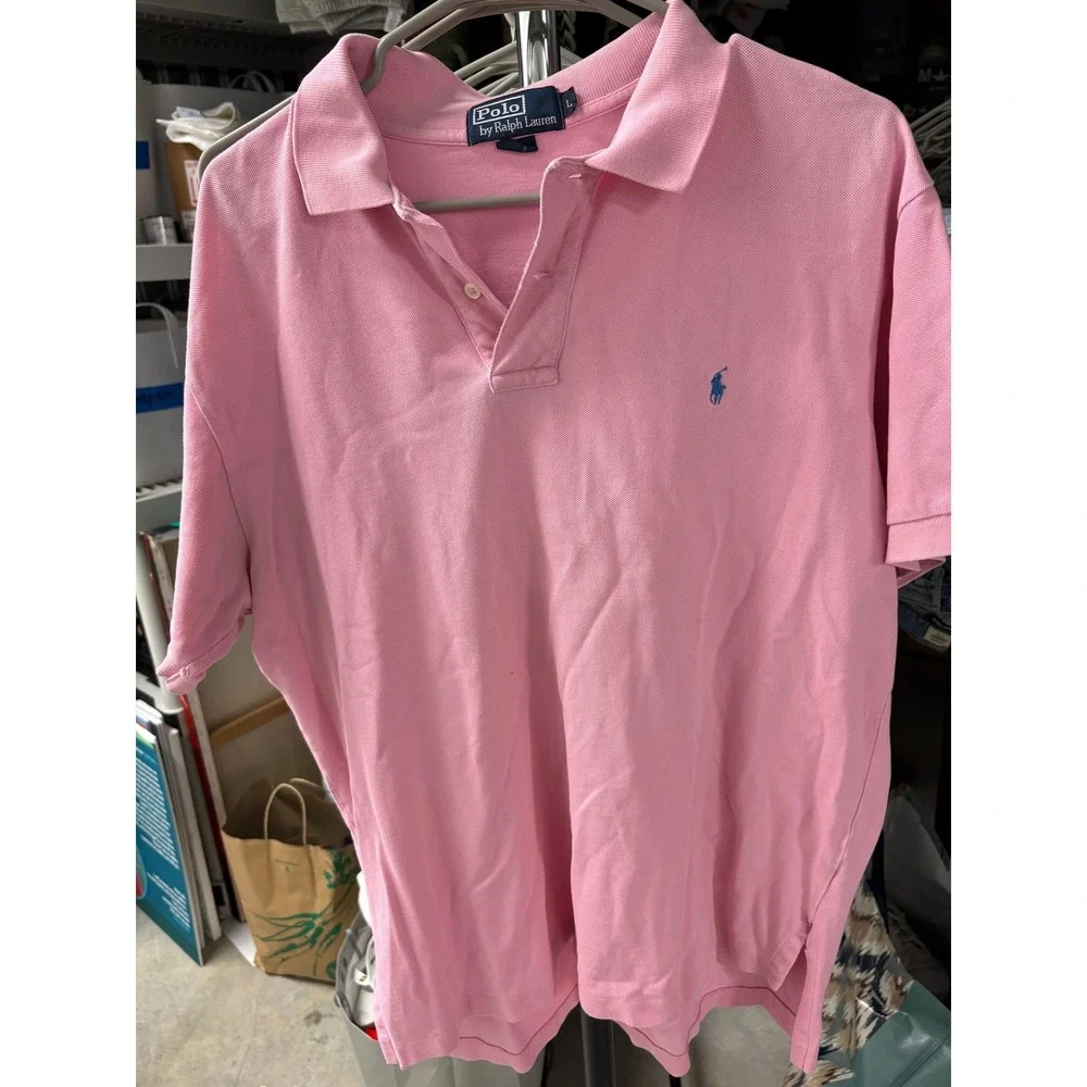 Polo by Ralph Lauren Mens Pink Short Sleeve Polo Shirt
